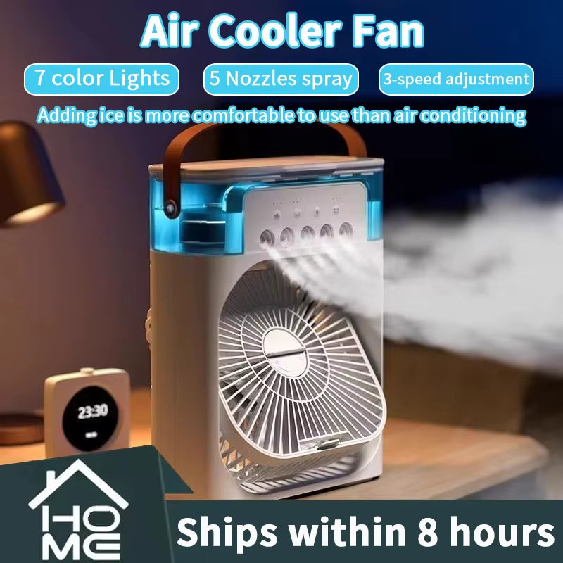 Mini Climatiseur d’Air 3-en-1 💨 Ventilateur + Humidificateur + Lumière LED