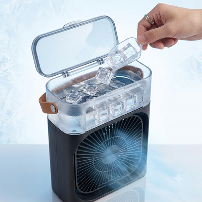 Mini Climatiseur portable  3-en-1 💨 Ventilateur + Humidificateur + Lumière LED
