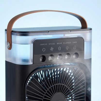Mini Climatiseur portable  3-en-1 💨 Ventilateur + Humidificateur + Lumière LED